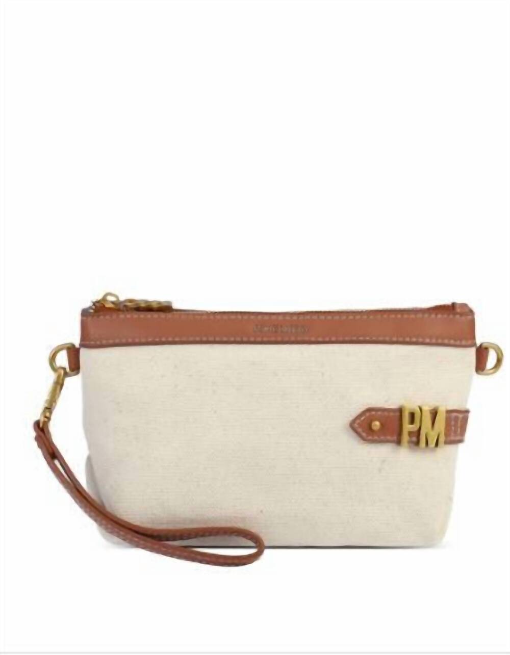 NEW PIXIE MOOD women's davina canvas pouch in cream and tan
